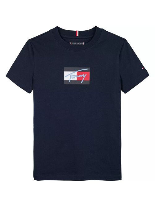 T-shirt blu con bandiera TOMMY HILFIGER | KB09725C1G